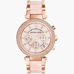 Michael Kors Blush Rose Gold Parker Glitz Watch